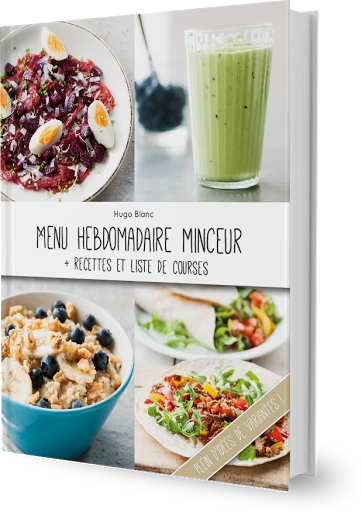 Téléchargez gratuitement mon Menu hebdomadaire minceur, accompagné de recettes délicieuses et d’une liste de courses