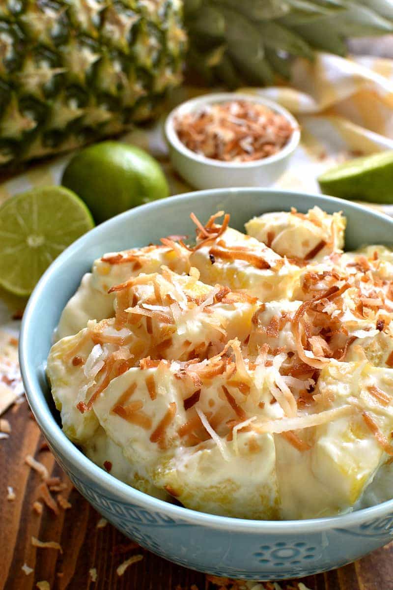 Salade piña colada et vinaigrette de kéfir