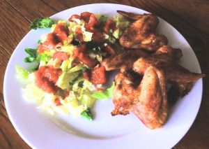 ailes de poulet salade