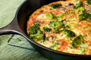 Omelette champignons brocolis